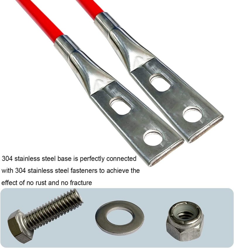 FUYEAR Snow Plow Blade Markers Guides Kit Red 27" Internal All Steel Wire Never Breaks 304L Stainless Steel Joint High Visibility Easy Installation for Blizzard Boss SNO-Way Western Snowplows - Image 3